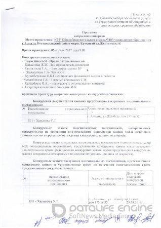 Конверттерді ашу хаттамасы-Вскрытия конвертов